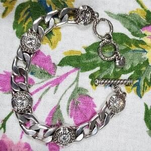 BRIGHTON round jeweled ID link‎ bracelet
